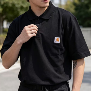 Pull en laine à manches courtes personnalisé pour homme, style <span class=keywords><strong>polo</strong></span>, nouvelle collection, pour homme d'affaires, avec logo Hartt imprimé sur tissu sergé - Product Image 5
