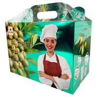 Boîte à poignée en kraft personnalisée FUSSEN, imprimée, pour emballage de jus et de boissons en carton ondulé