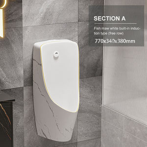 Sensor colgante de pared de grano de <span class=keywords><strong>roca</strong></span> blanca, urinales masculinos de cerámica personalizados, precio competitivo - Product Image 1