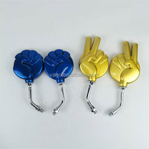 Espejo <span class=keywords><strong>Retrovisor</strong></span> WANOU de Aluminio <span class=keywords><strong>Plegable</strong></span> Tipo Ala de Cuchilla Color Arcoíris con Patrón de Fibra de Carbono para Motocicleta y Scooter Universal - Product Image 5