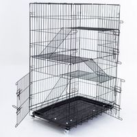 Vente chaude : Grande maison pour chat d'intérieur à deux étages avec fermeture à bouton, espace libre pour la litière des chats, pour petits chats