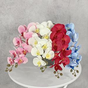 ดอกกล้วยไม้ฟาแลนนอปซิสประดิษฐ์ 8 หัว ช่อดอกไม้ผ้าไหม คุณภาพสูง เหมาะสำหรับตกแต่งงานแต่งงานและตกแต่งบ้าน - Product Image 1