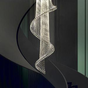 long drop hotel Pendant <b>Lights</b> spiral Duplex Building Staircase foyer long <b>crystal</b> <b>chandelier</b> modern - Product Image 6
