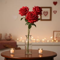 Roses en latex faites à la main, de haute qualité, au toucher réel, modernes et écologiques, rose poudré et café, pour centres de table en gros