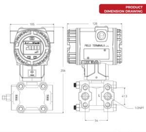 טווח באגים דיפרנציאלי סניטריים מד רמת לחץ-10 ~ 10 ~ 10mpa | מזון-ip66 - Product Image 6