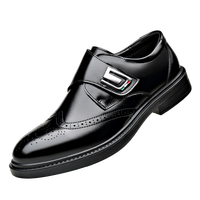Chaussures habillées pour hommes en cuir véritable, style Monk Strap et Brogue, Oxford formelles et décontractées pour affaires