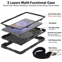 Casing Pelindung Tablet Silikon Berkualitas Tinggi, Tahan Banting, Aman untuk Anak, Pelindung Seluruh Bodi dengan Penyangga untuk Samsung Tab A9 Plus