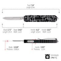 Couteau de poche multifonctionnel en aluminium, couteau utilitaire portable pour le camping, la chasse, la survie en plein air, couteau tactique EDC