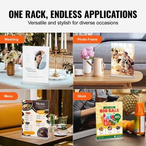 DB ขายส่ง6แพ็ค8.5x11นิ้วผู้ถือป้ายอะคริลิค T-Shape สองด้านยืนแสดงแผ่นพับใสสำหรับบางส่วน - Product Image 6