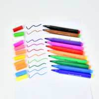 Stylos marqueurs permanents à changement de couleur magique, 12 couleurs, effaçables et lavables, marqueurs triangulaires pour le dessin artistique des enfants