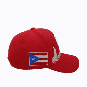 Nuovo Cappellino da Baseball 2027 a 6 Pannelli con Ricamo <span class=keywords><strong>PR</strong></span>, Strutturato, Bandiera di Porto Rico - Product Image 4