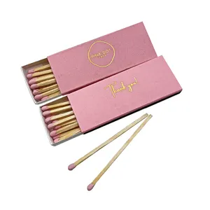 Anpassbare Stick Pink Match Boxes, Custom Safety Match Gold Logo und Match Color