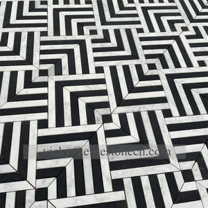 Wholesale Self-Adhesive Mosaic <strong>Tiles</strong> Wall Gold Inlaid <strong>White</strong> Peel and <strong>Stick</strong> Kitchen Backsplash Mosaic <strong>Tile</strong> - Product Image 6