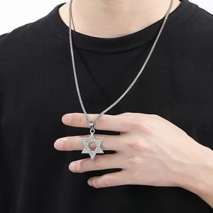 Mới nhất ngôi sao của <span class=keywords><strong>David</strong></span> Iced ra sáng bóng Zircon Mặt dây chuyền không thấm nước hình lục giác <span class=keywords><strong>Solomon</strong></span> hip hop vài vòng cổ - Product Image 2