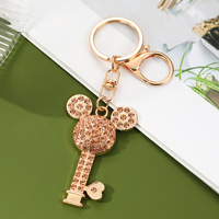 Nuevo Lanzamiento, Venta Especial, Accesorios para Bolsos con Forma de Cabeza de Ratón Pequeña de Estilo Simple, Llaveros Metálicos con Diamantes