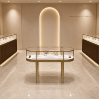 Vitrine de présentation de bijoux en or sur mesure, en verre et métal, pour les magasins de bijoux, les marques et les détaillants