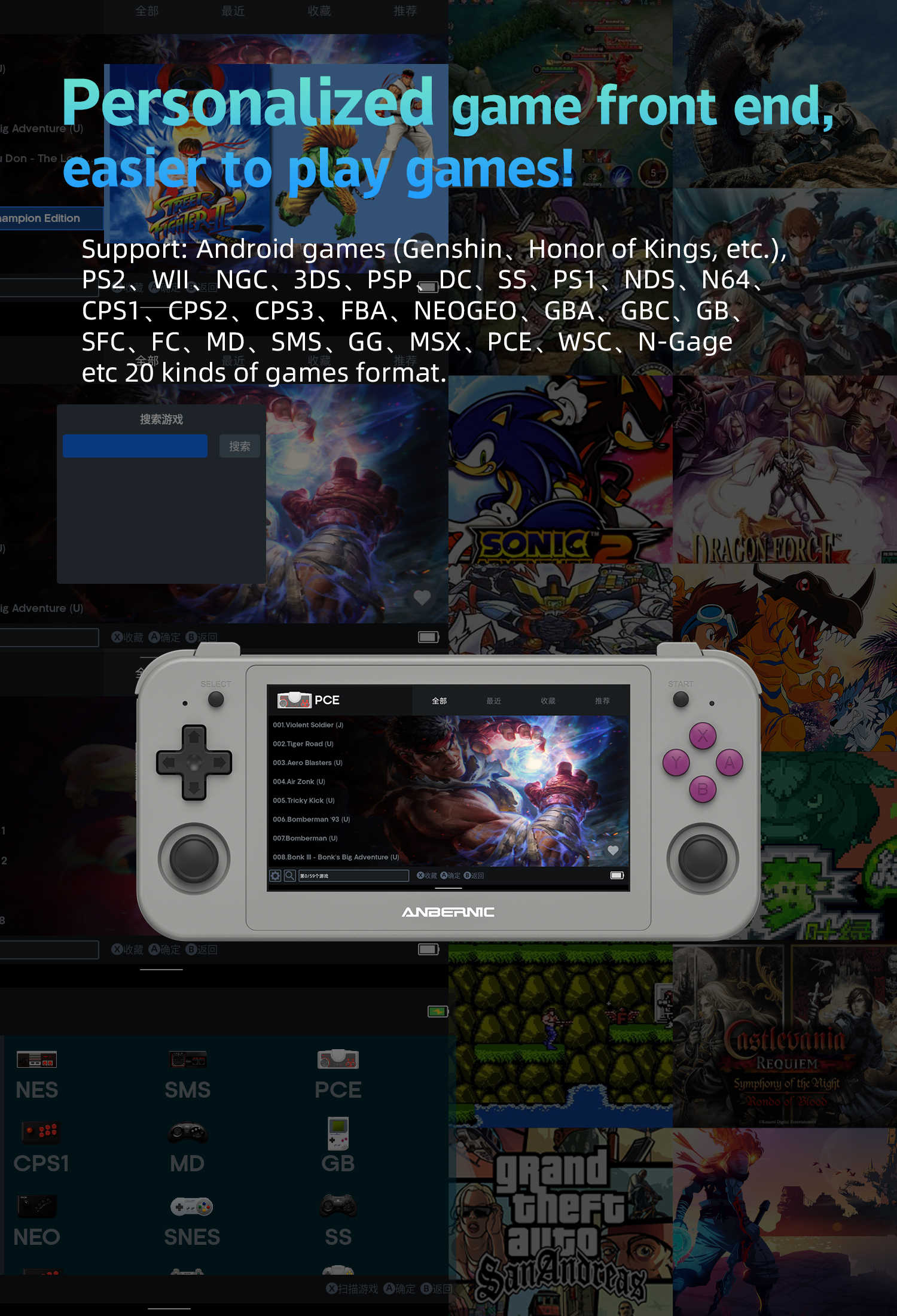 新しいANBERNICRG505ハンドヘルドゲームコンソールAndroid12システム 