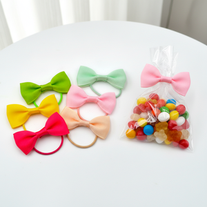 โบว์ผูกผมสำเร็จรูป Gordon Eco Friendly ทำจากริบบิ้นโพลีเอสเตอร์แบบ Grosgrain พร้อมห่วงยางยืด สำหรับวัยรุ่น สาวๆ และผู้หญิง ใช้ตกแต่งผม - Product Image 1