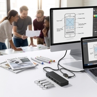 4-Port USB 2.0 High-Speed Type-C Hub Splitter 4 USB 2.0 Ports Adapter-Guanchen GC-G07b Docking Station untuk Macbook -in