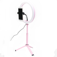 Lampu cincin LED-10w dengan penahan ponsel, lampu cincin dudukan Tik Tok, lampu cincin Led 10 inci banyak digunakan dalam siaran langsung, penerima video
