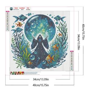 Kit de Pintura de Diamantes Creativo de 40*40CM, Decoración de Sala de Estar con Diseño de <span class=keywords><strong>Mago</strong></span> del Océano, Kit de Pintura de Diamantes Acrílicos Redondos Modernos - Product Image 2