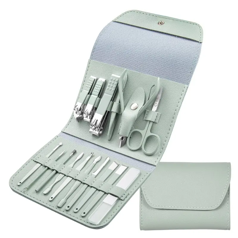 Private Label 12/16 Stuks Roestvrijstalen Manicure Set Pedicure Manicure Set Nagelverzorging Tool Teen Clipper Salon Verzorgingsset