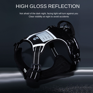 C022 Heavy Duty Solid Nylon Tactical Dog <b>Harness</b> Vest with Reflective Handle XL Size Eco-Friendly - Product Image 5