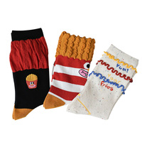 Chaussettes en peluche en forme de frites fines, cadeau de Noël