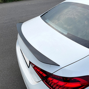 Mercedes-Benz C-Class W206 Rear Trunk Wing Spoiler Piano Black Arctic White Carbon Fiber Texture ABS 3m Tape Installation - Product Image 3