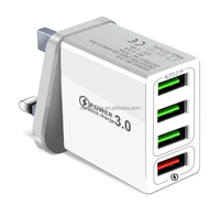 Chargeur mural multi-ports QC3.0 à charge rapide avec 4 ports USB et prises EU/US/UK pour appareils photo et écouteurs 14/13/12, ignifuge