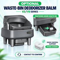 Bac à litière intelligent pour chat V5, design ouvert, avec spray désodorisant automatique en option, contrôle par application et pieds de support amovibles