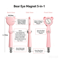 Bâtonnet magnétique 6-en-1 pour effet œil de chat, outil de nail art puissant pour perles de verre, manucure DIY, salon, vente en gros