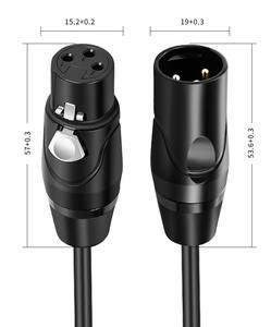 Câble de haut-parleur XLR Standard à 3 broches, Durable, Flexible, antibruit, 6 <span class=keywords><strong>pieds</strong></span>, noir, XLR mâle à femelle, câble de Microphone équilibré - Product Image 6