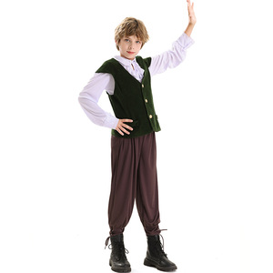 Costume médiéval et Renaissance pour enfants : Gilet et pantalon de prince pour spectacle – Collection Printemps 2025 Europe, Amérique, Asie du Sud-Est - Product Image 2