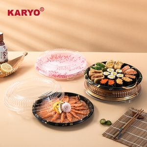 ถาดซูชิพลาสติก 251 ใบ ถาดซาซิมิปลาแซลมอนสำหรับงานเลี้ยง ถาดกลมใส ฝาปิดใส กล่องซูชิพลาสติกแบบใช้แล้วทิ้ง ภาชนะใส่ซูชิพลาสติก - Product Image 5
