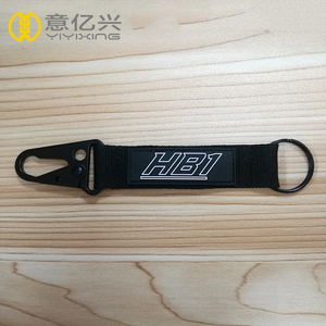 Tùy chỉnh cao su logo nhãn cao cấp vải <span class=keywords><strong>Carabiner</strong></span> Keychain - Product Image 3