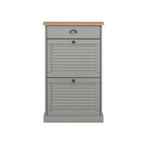 Scarpiera in Legno Massello Grigio 60x35x96 cm Design Moderno Mobile Autoportante per Soggiorno - Product Image 1