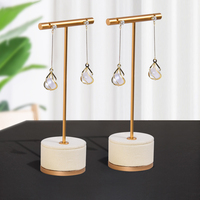 Jinsky Nouveau Présentoir à Bijoux en Microfibre pour Boucles d'Oreilles, Ensemble Beige pour Comptoir