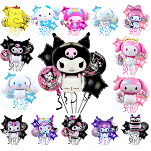 Set de 5 Globos de Aluminio con Diseño de Kuromi, Melody y Jade <span class=keywords><strong>Guigou</strong></span>, Decoración de Cumpleaños Infantil, Serie de Fantasía Mágica - Product Image 1