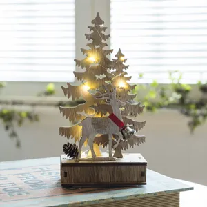 Kanlong Großhandel 11*20,5*5cm Holzbaum hirsch 10L warme LED Weihnachts dekoration