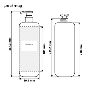 Bouteille Pompe PET Grande Capacité 1L (1000ml) pour Shampooing de Salon - Contenant Professionnel pour Gel Douche et Lavant Corporel - Vente en Gros - Product Image 4