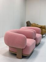 Fauteuil de loisirs créatif en tissu rose de style nordique Sabi Wabi Japon, mobilier de villa, décoration intérieure, fauteuil de salon