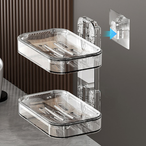 Zimoo Soap Dish Wall Mount Rectangular Plastic Self Drain For Bathroom - Product Image 2