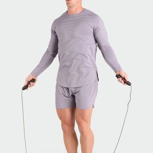 เสื้อยืดแขนยาวผ้าโพลีเอสเตอร์/สแปนเด็กซ์ ทรงเข้ารูป ระบายอากาศ น้ำหนักเบา เหมาะสำหรับวิ่ง ออกกำลังกาย เล่นกีฬา ฟิตเนส สำหรับผู้ชาย - Product Image 5