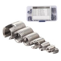 50 inserts filetés, filetage intérieur en acier inoxydable, jeu d'inserts autotaraudeurs avec boîte de rangement, M3/M4/M5/M6/M8/M10/M12/M14/M16