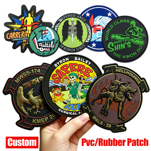 Parches de Goma Personalizados con Logotipo, Parches de Silicona Suave 3D con Velcro Táctico, Parches de PVC Personalizados - Product Image 1