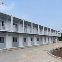 Maison modulaire à deux étages à assemblage rapide, en conteneur, avec structure en acier et fenêtres, bureau sur site personnalisable