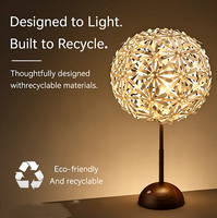 Lampe de table LED de luxe en cristal, style moderne, boule décorative ronde, pour chambre d'hôtel, lampe de lecture de style luxueux pour chambre à coucher