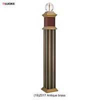 Piliers et colonnes décoratifs modernes de luxe pour villa européenne en aluminium et laiton, avec motifs sculptés, finition or K, 950 mm