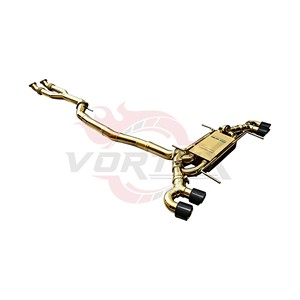 Vortex Polished Gold Valved Catback <b>Exhaust</b> for Nissan GT-R R35 3.8L V6 Twin Turbo VR38DETT Quad Black Tips Racing System - Product Image 5